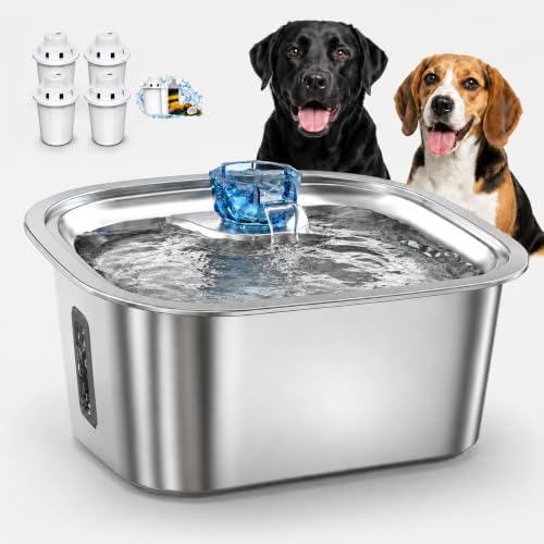 2.1 Gallon Stainless Steel Dog Water Fountain for Large Dogs (385.3 Fl Oz)