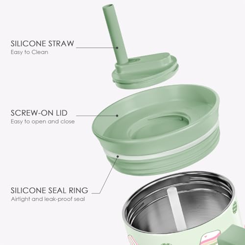 Pickleball Stainless Steel Locking Lid Silicone Straw Tumbler with Handle 40oz