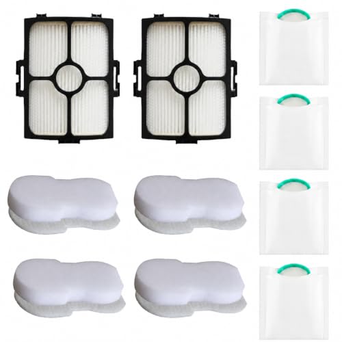10PCS Filter Replacements Compatible for Shark HZ3002 HZ3000 Stratos Odor Neutralizer Cartridge Kit Includes 2 HEPA + 4 Foam + 4 Odor Neutralizer