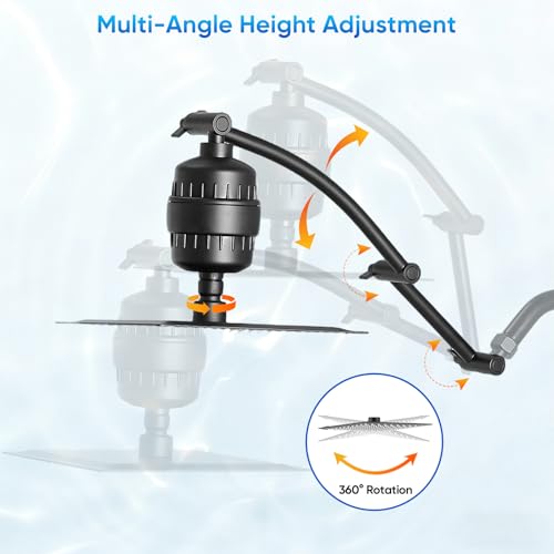 8 Inch Rain Shower Head with 16 Inch Extension Arm for Hard Water
