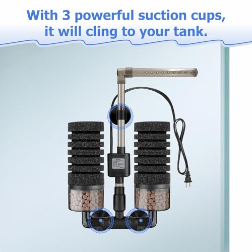 Aquarium Electric Sponge Filter with Submersible Water Pump Silence Motor for Shrimps