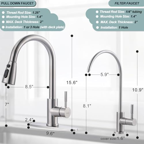 Kitchen Faucet and Water Filter Faucet Combo