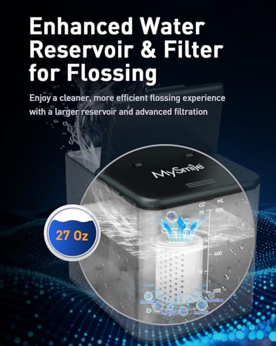 LP233 Pro UVC Sterilizable Countertop Water flossers for Teeth 800ML Digital Display Electric Oral Irrigator with a Water Filter 3 Modes and 6 Jet Tips