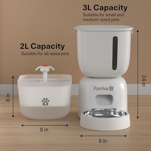 Automatic Cat Feeder and Water Fountain Set