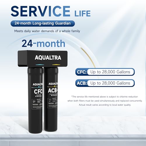 USF-2B-15 Slightly Alkaline Under Sink Filter System, 28K Gal, Reduce PFOA, PFOS, Chlorine, Lead, Mercury, Chloramine, Fluoride, Microplastics Particles, Bad Taste & Odor