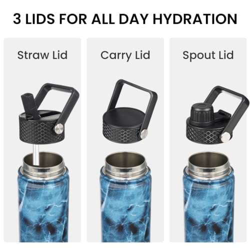 40 oz Insulated Stainless Steel Water Bottle with Straw Lid