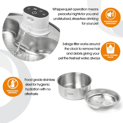 8 Liter Stainless Steel Dog Water Fountain