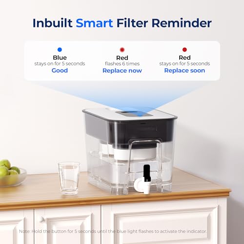 WFD-22L-DF Water Filter Dispenser, 40-Cup Water Purifier, Black (2 Count)