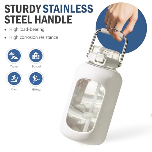 100 oz Glass Water Bottle with Straw