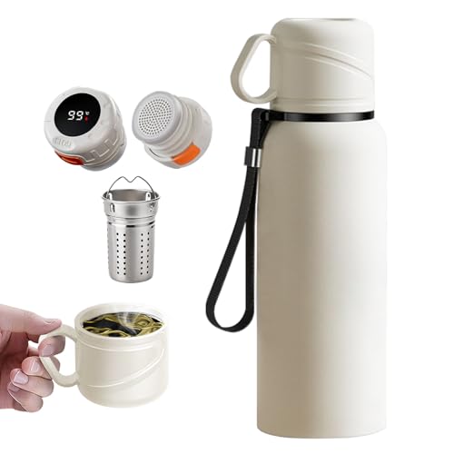 Double wall vacuum Leakproof stainless steel wide mouth insulated water bottle;tea tumbler with infuser