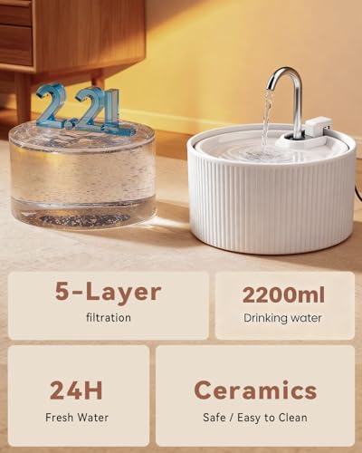 Ceramic Cat Water Fountain