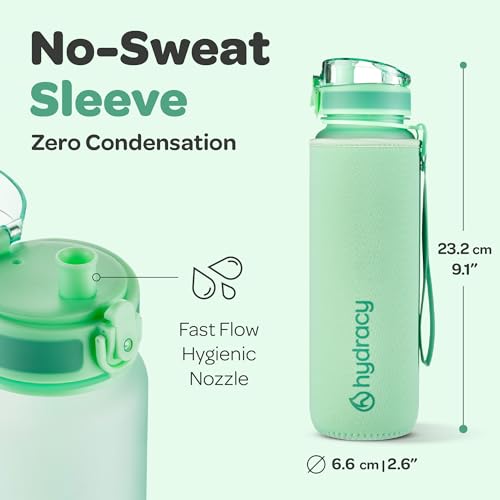 Motivational Water Bottle with Time Marker & Fruit Infuser 17 oz