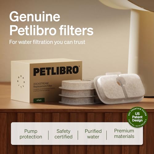 4 Packs Replacement Filters for Dockstream Cat Water Fountain PLWF105 (4 Count)