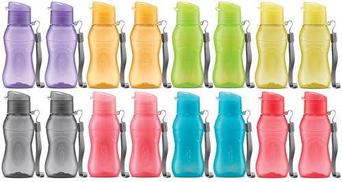 16 pack 6 oz Kids Water Bottle for School Leak Free Flip Lid (16 Count)
