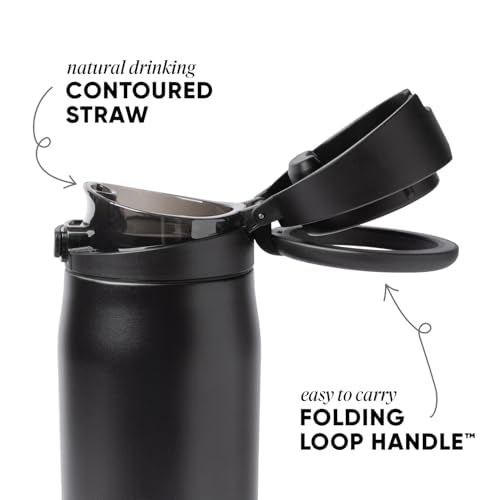 Water Bottle with Straw & Handle