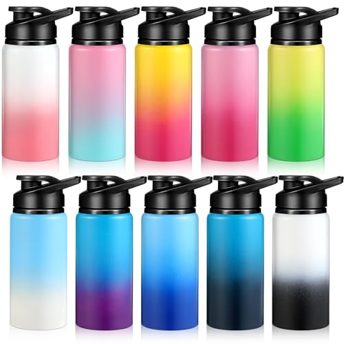 10 Pack Aluminum Water Bottles Bulk 17oz (10 Count)