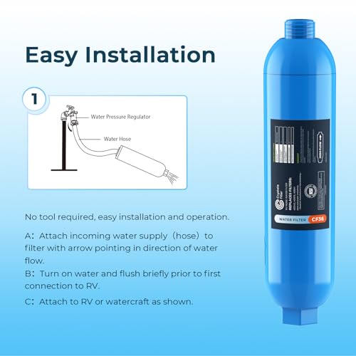 RV Marine Inline Filter with 1 Flexible Hose 2 (2 Count)
