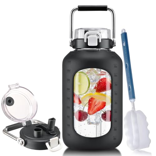 100 oz Glass Water Bottle with Straw