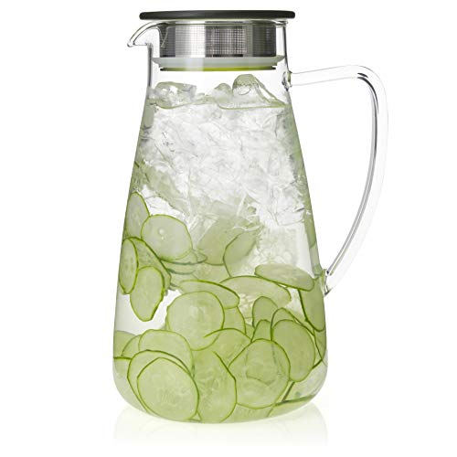 838-A-GTE Flask Glass Iced Tea Jug, 64 oz, Green Tea