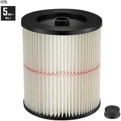 17816 9-17816 Red Stripe Vacuum Cartridge Filter Compatible Craftsman Shop Vac Wet/Dry Vacuum Models 5, 6, 8, 12, and 16 32 Gal. Vacuums produced since 1988 8.5 Inches- White/Red - AquaVibe