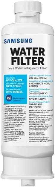 Samsung HAF-QIN/EXP Genuine Refrigerator Water Filter, Reduces 99% of Harmful Contaminants for Clean, Clear Drinking Water, 6-Month Life, Easy Install, Pack of 1