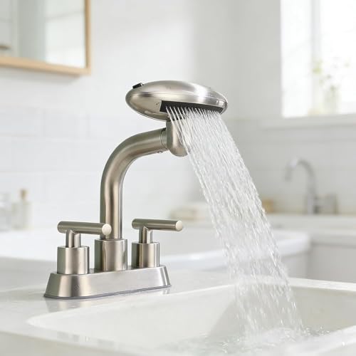 Brushed Nickel Bathroom Sink Faucet
