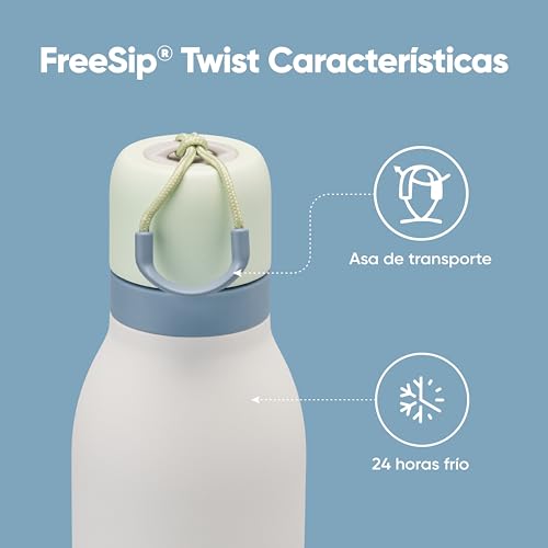 FreeSip Twist Stainless Steel Water Bottle 24 oz Iced Breeze