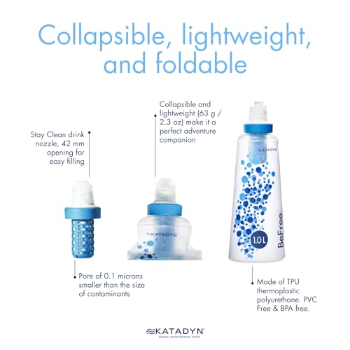 BeFree AC 2 Stage Filter Collapsible Travel Water Bottle 1L