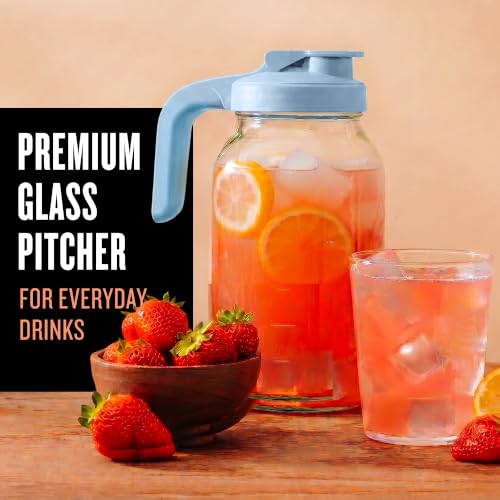 64 oz Mason Jar Glass Pitcher With Lid