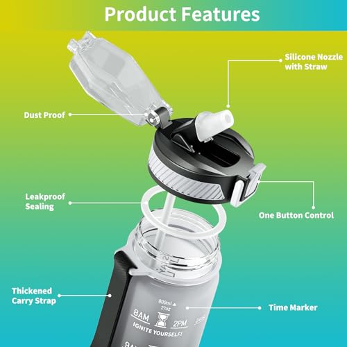 Water Bottle with Straw
