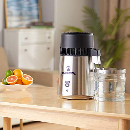 4L Brushed Stainless Steel 750W Countertop Water Distiller