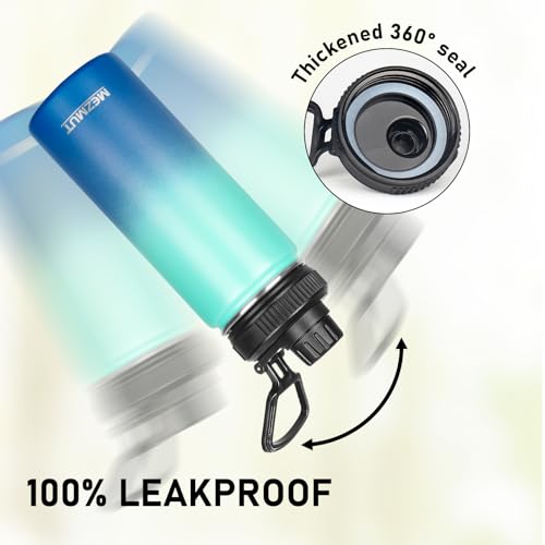 18oz Sports Insulated Water Bottle for School with 2 Lids