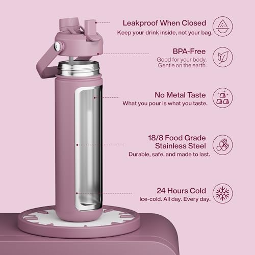 Insulated Water Bottle with Straw Stainless Steel Water Bottle