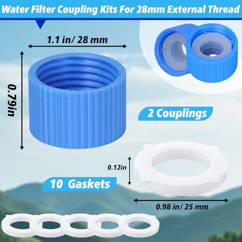 2 Pack Water Filter Coupling Kit with Cleaning Gasket (2 Count)