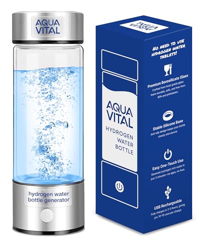 Aqua Vital Hydrogen Water Bottle 2026 Generator 16 oz SPE PEM Ionized H2