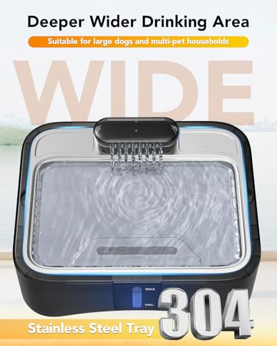 8.5L Elevated Dog Water Fountain with 4 Heights Adjustable