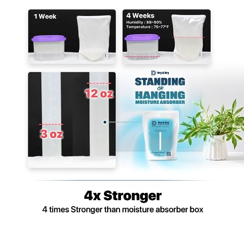 50 Packs Hybrid Moisture Absorbers & Musty Odor Eliminator Dehumidifier to Control Excess Moisture for Basements