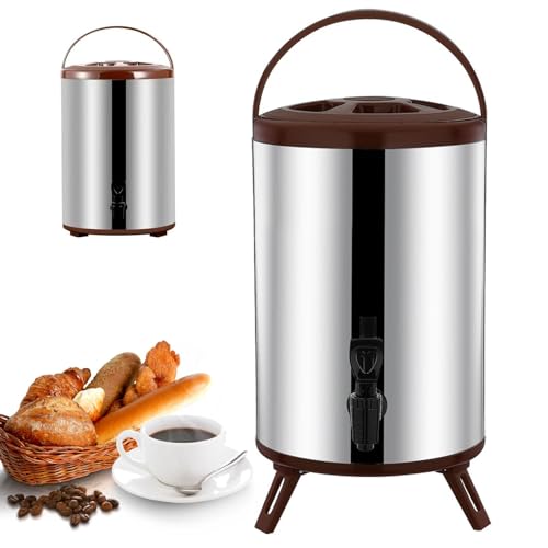 Hot and Cold Water Dispenser with Faucet Portable Insulated Beverage Kettle 8L