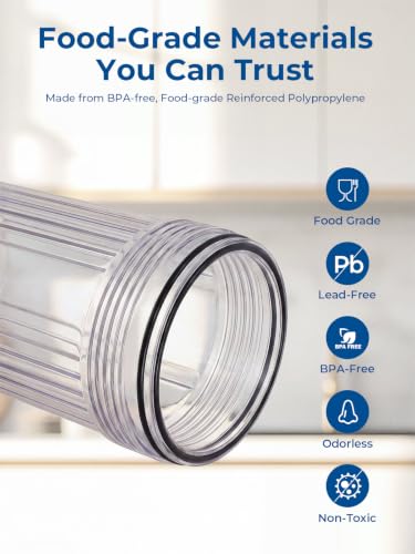 20" x 4.5" Clear Whole House Water Filter Housing