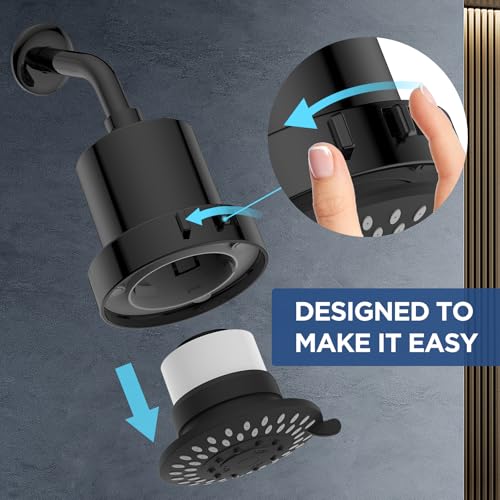 4 Inch Filtered Shower Head with 5 Settings