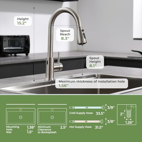 Touchless Kitchen Faucet with Pull Down Sprayer
