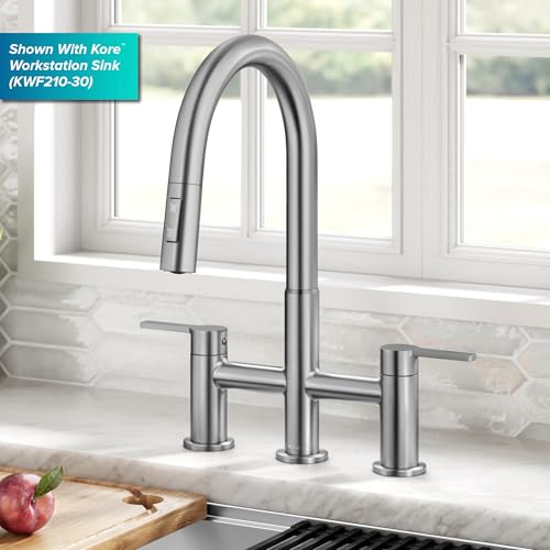 Oletto Bridge Kitchen Faucet with Pull