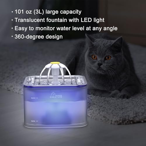 Crystal Cat Water Fountain Stainless Steel Lid