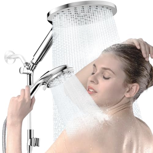 High Pressure Dual Shower Head with Handheld Spray Combo