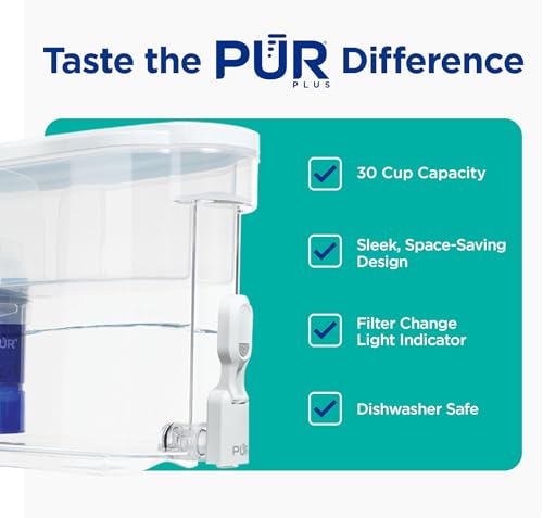 Plus 30 Cup Water Filter Dispenser with 1 Lead
