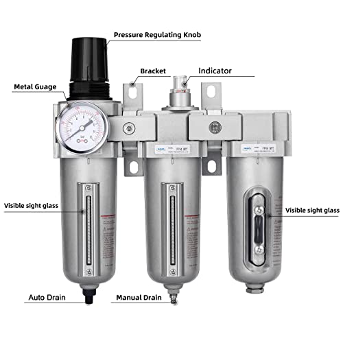 1 2" NPT Air Compressor Filter Dryer Regulator