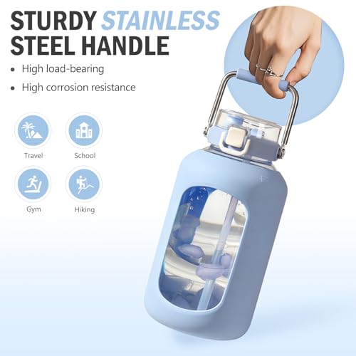 100 oz Glass Water Bottle with Straw