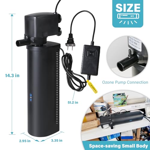 600GPH Cold Plunge Filter Small Pool Filter for Up to 1000 Gal Ice Bath Hot Tub Cloudy Water Cleaner with Green Clean Machine fof Cold Pod