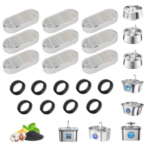 Cat Water Fountain Filter Replacement for Stainless Steel Pet Fountain (6 Count)