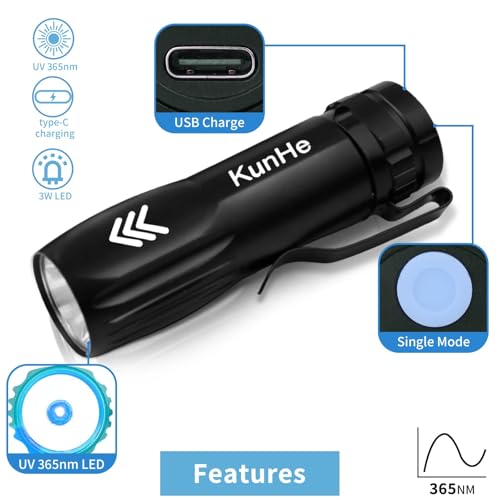 40 Pack 365nm UV Flashlight Mini Rechargeable UV Light 3W for Pet Stain Detection Hotel Cleaning Resin Curing Gem & Scorpion Inspection Stocking Stuffers (40 Count)